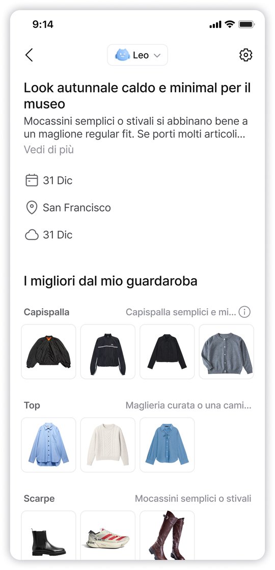 Outfit Consigliati dall'IA
